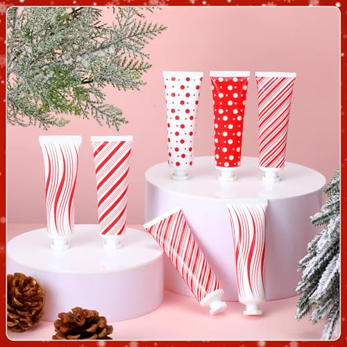 15 Pcs Christmas Hand Cream Bulk Mini Hand Lotion Candy Cane Scented Peppermint Lotion Christmas Stocking Stuffers Bulk Holiday Gifts Employee Staff Teacher Appreciation Gifts for Coworkers