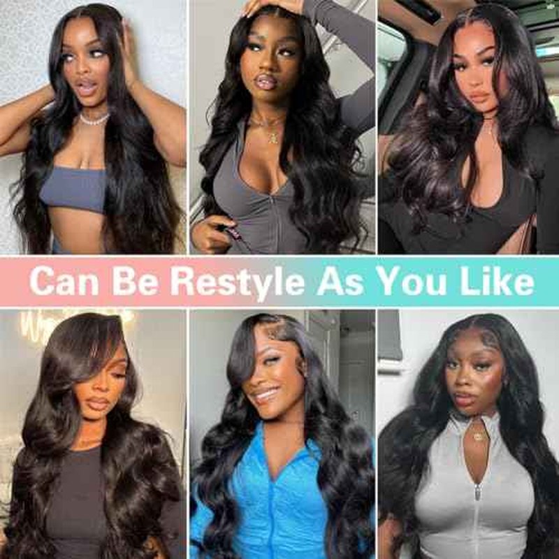 ABALON 13x6 Body Wave Lace Front Wigs Human Hair 200% Density 26 Inch HD Lace Frontal Wigs Human Hair Pre Plucked Body Wave Wig Glueless Wigs for Women Brazilian Virgin Human Wigs