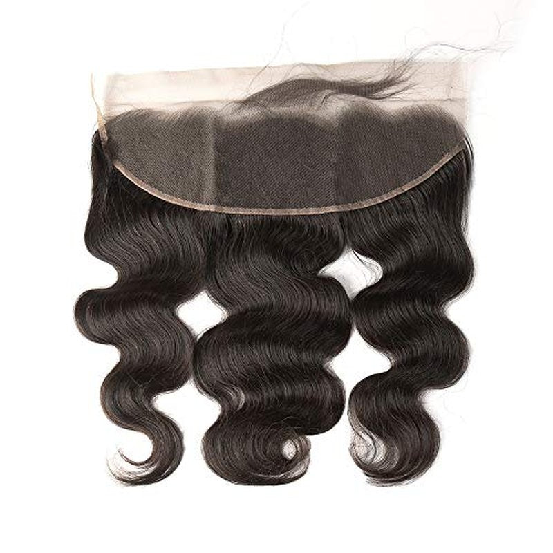 Body Wave Lace Frontal 13x4 Ear to Ear Lace Front Closure Brazilian Virgin Remy Human Hair with Baby Hair Body Wave Frontal Natural Black Color 16 inch