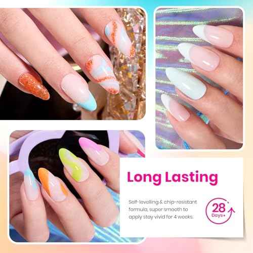Beetles Gel Nail Polish Set, 20 Colors Neon Hot Pink Glitter Yellow Orange Blue Pastel Gel Nail Polish Kit Base Glossy & Matte Top Coat Rainbow Nail Gift for Women Diva of Divas