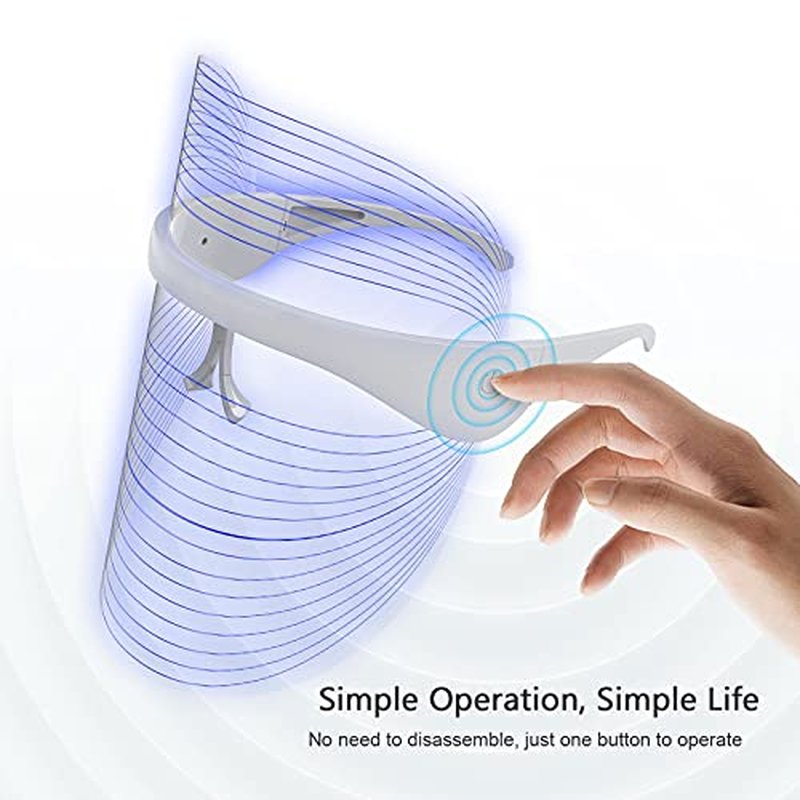 NUFR LED Light Facial Mask, 3 Colors Light Facial Photon Beauty Device for Facial Rejuvenation, Anti Aging