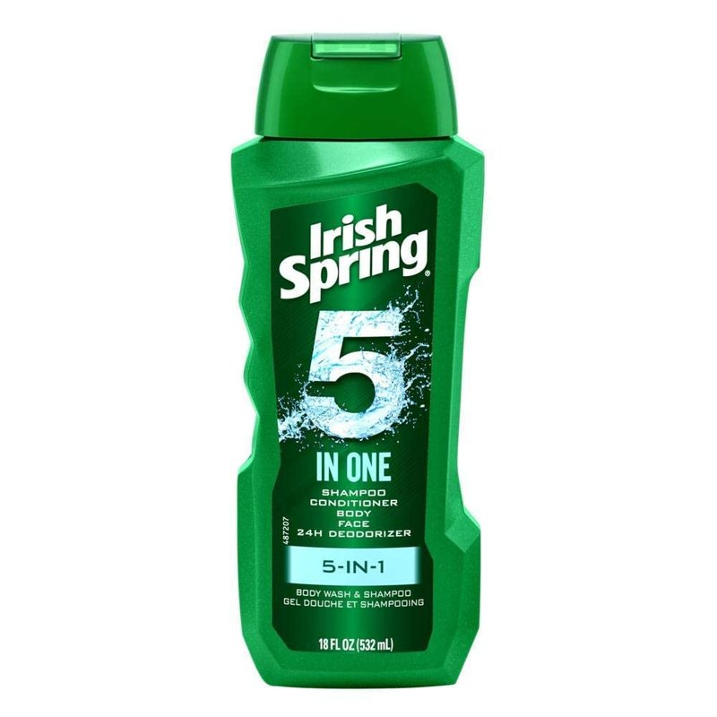 Irish Spring 5-in-1 Shampoo and Body Wash - Multi-Use Formula, 18 oz | Pack of 4