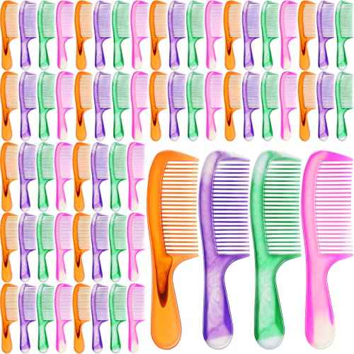 Nuogo 100 Pcs Colorful Hair Combs Bulk for Homeless Disposable Individually Wrapped Thanksgiving Pocket Combs for Women Men Hotel Shelter Homeless Supplies Charity Church Gifts(Stylish Style)