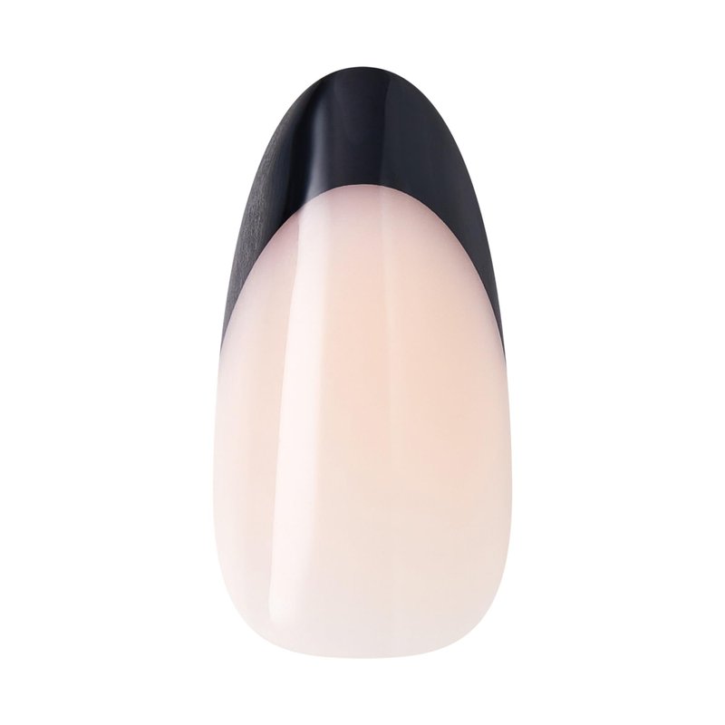 Kiss Core, Press On Nails, Nail glue included, 'Full of Fun', Black, Medium Size, Almond Shape, Includes 32 Nails, 2g Glue, 1 Manicure Stick, 1 Mini File