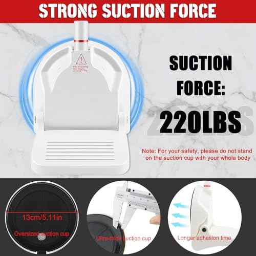 Suction Cup Shower Foot Rest for Shaving Legs, Foldable Shower Step Foot Rest Tool Stand to Shave Legs, Anti-Slip Shower Ledge Leg Shaving Shelf