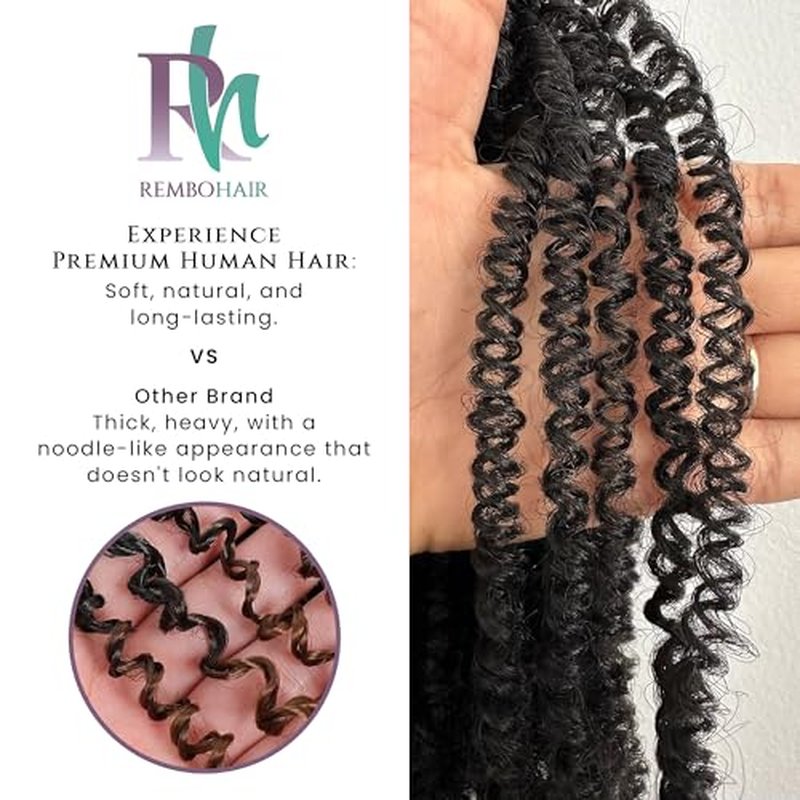 Yanky twists Premium Hand Made Yanky Twist Crochet Hair | 10 inches Black | Curly mini Spring Passion Twist | Short, Pre-Looped Crochet lightweight Braids | 5 Packs - Black