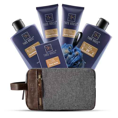 All Natural Bath and Body Spa Gift Basket Set for Men - Ocean Breeze - Luxury Men's Skin Care Kit For Him in Toiletry Bag for Relaxation, Revitalization, Exfoliating, Cleansing