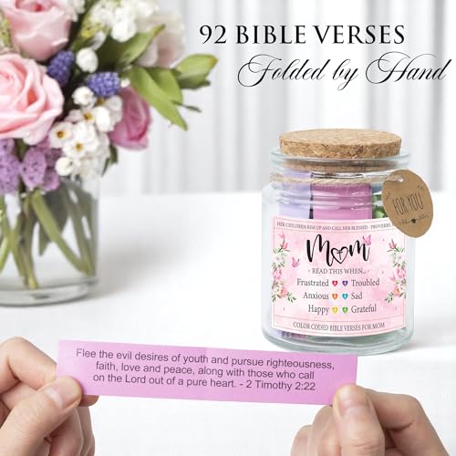 Bible Verses Jar For Mom, Christian Gifts For Women, Birthday Gifts For Women, Mothers Day Gifts From Daughter