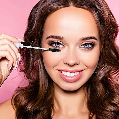 Geiserailie 30 Pcs Lash Shampoo Brushes Soap Bottle Set, 10 Eyelash Extensions Mascara Brushes 10 Peel off Blackhead Nose Cleaning Brush 10 Plastic Foam Reusable Bottle for Women(Simple,White)