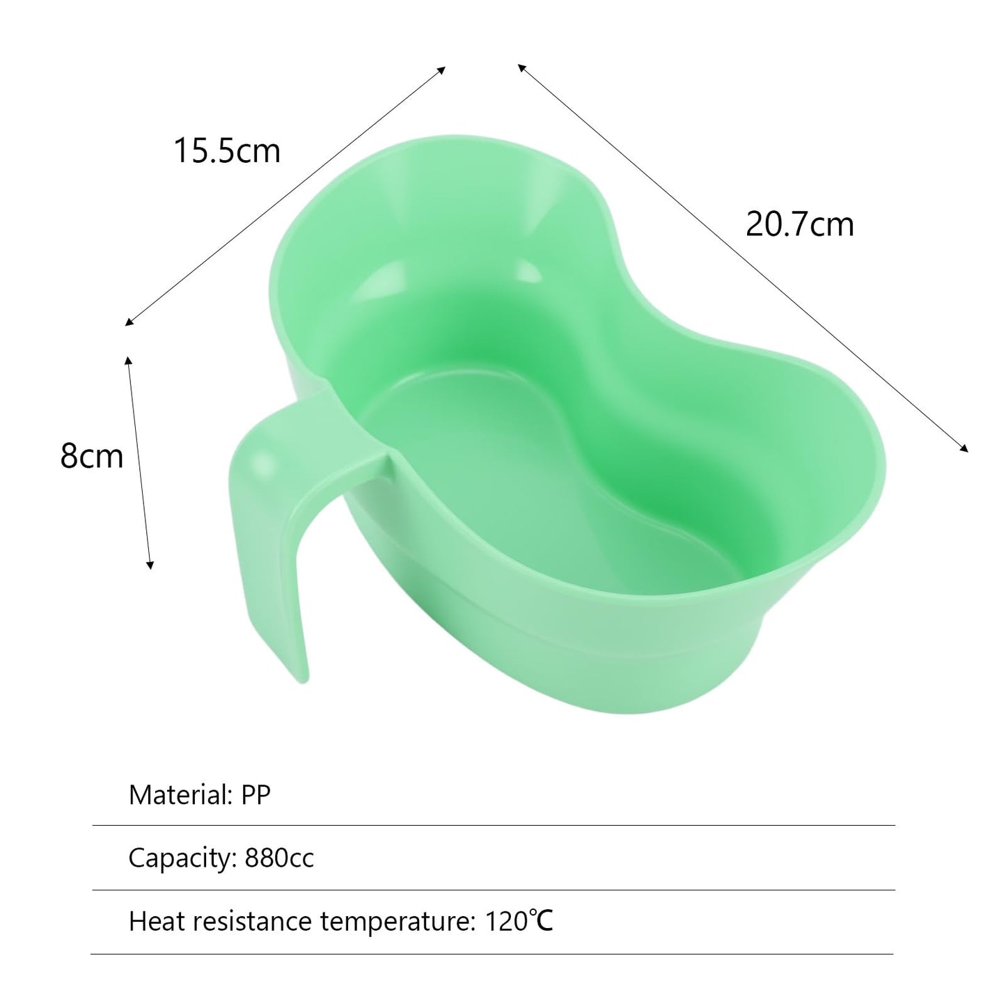 Emesis Basin with Wide Mouth & Handle - Bed Mouthwash Cup Kidney Shape Large with Handle, Patient Toothbrush Cup BPA-Free Plastic Vomit Cup for Elderly Bedridden Patients and Teeth Cleaning