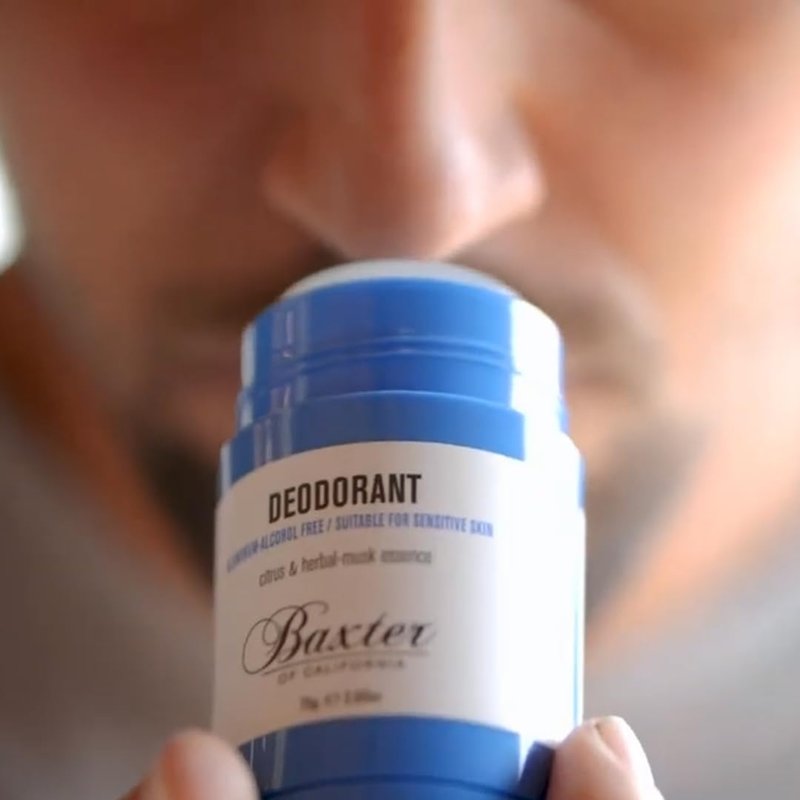 Baxter of California Aluminum and Alcohol Free Deodorant, Protects from Deodorant Stains, Detoxifies and Conditions Sensitive Skin, Clear Stick, Citrus and Herbal-Musk Essence