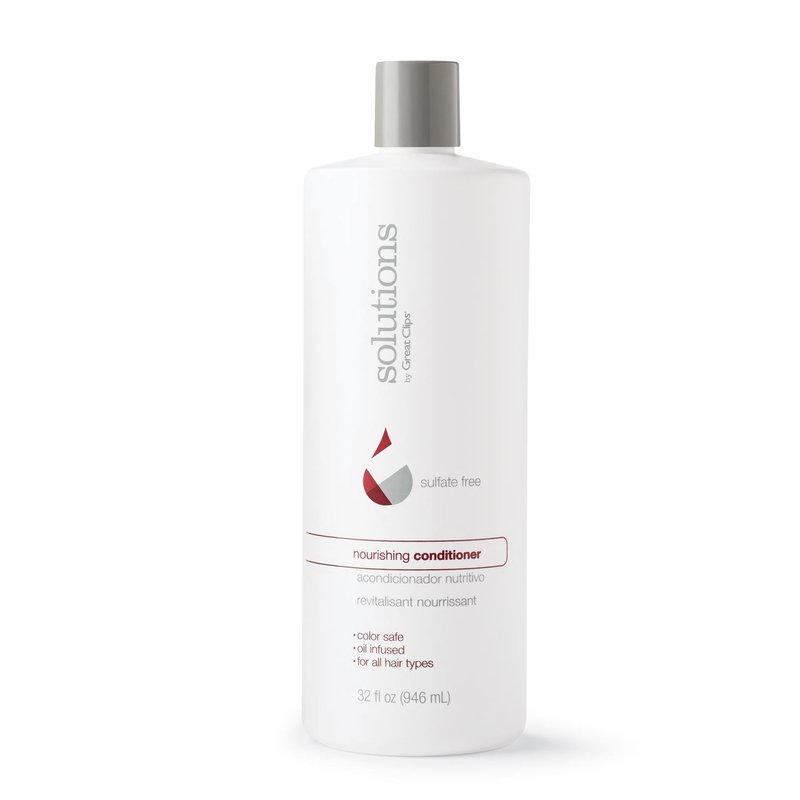 GREAT CLIPS Solutions Nourishing Conditioner | Argan Oil | Sulfate and Paraben Free | Hydrates and Repairs Hair | Safe for Colored-Treated Hair (32oz)