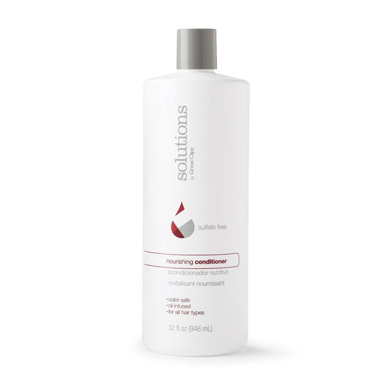 GREAT CLIPS Solutions Nourishing Conditioner | Argan Oil | Sulfate and Paraben Free | Hydrates and Repairs Hair | Safe for Colored-Treated Hair (32oz)