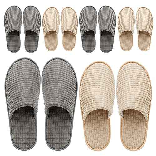6-10 Pairs Spa Slippers, Non Slip Disposable Slippers For Guest, Washable Reusable, Which Can Be Used As Women Men, House, Indoor, Bathroom, Bedroom, Hotel, Bride Slippers