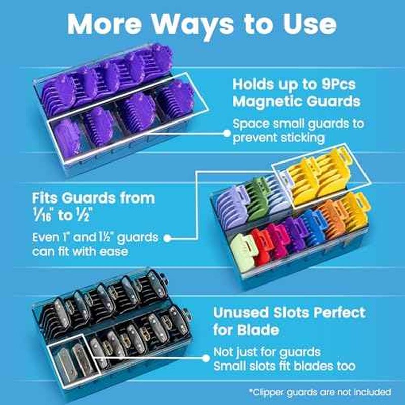 Clipper Guard Holder Organizer with 12 Slots, Sturdy PC Material