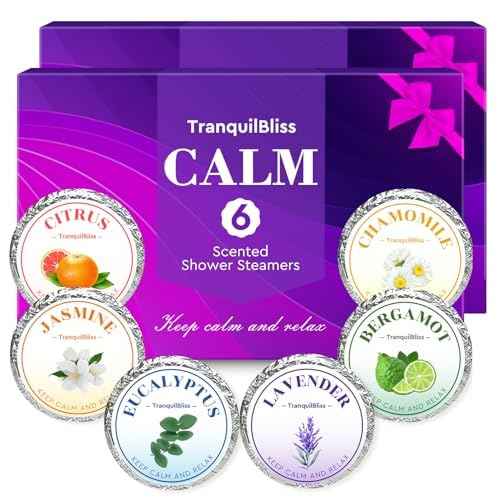 TranquilBliss Shower Steamers, Shower Bombs with Natural Fragrance, Self Care& Relaxation, Mother's Day, Christmas Birthday for Women and Mom, Individually Packaged, Purple Set 2 Packs£¨12 Tablets£©
