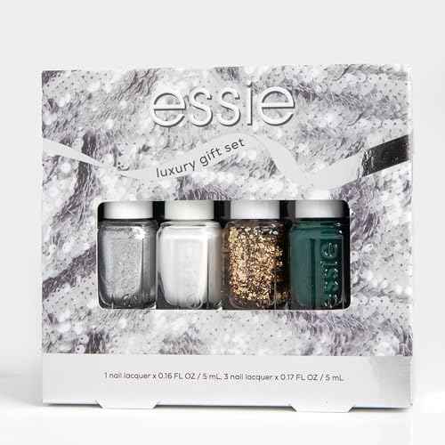 essie Nail Polish, 8-Free Vegan, 4 Piece Holiday Nail Polish Set, 1 Kit