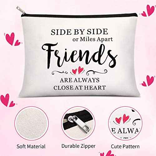 Weewooday 5 Pcs Friend Gifts Cosmetic Bags Friendship Makeup Bags for Women Party Favors, Long Distance Friendship, Side by Side Friends Gift, Girls Weekend Gifts for Birthday Teacher