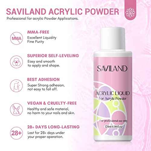 SAVILAND Acrylic Nail Kit ? Nails Kit Acrylic Set with Nail Drill Brushes Gel Polish Clear Nails Tips Nail Art Tools Nail Stuff for Starters DIY Christmas Gift