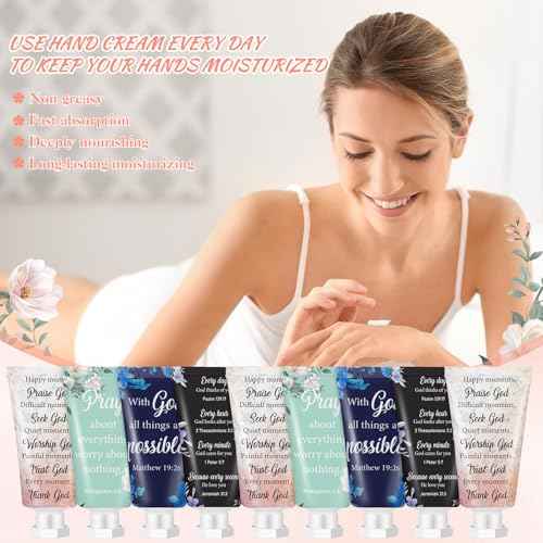 72 Pcs Christian Hand Cream Bulk for Women Breast Cancer Awareness Gifts Christian Gifts in Bulk Bible Mini Travel Size Lotion for Skin Dry Bible Verse Hand Lotion for Mom Grandma Christmas Holiday
