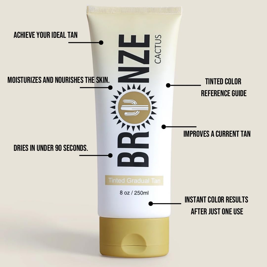 Self Tanner Tanning Lotion - Dark Tinted Gradual Sunless Tanner - Quick Tan Color & Hydrating Glow - Hydrating Formula with Hyaluronic Acid & Kakadu Plum - Buildable Color & Radiant Skin