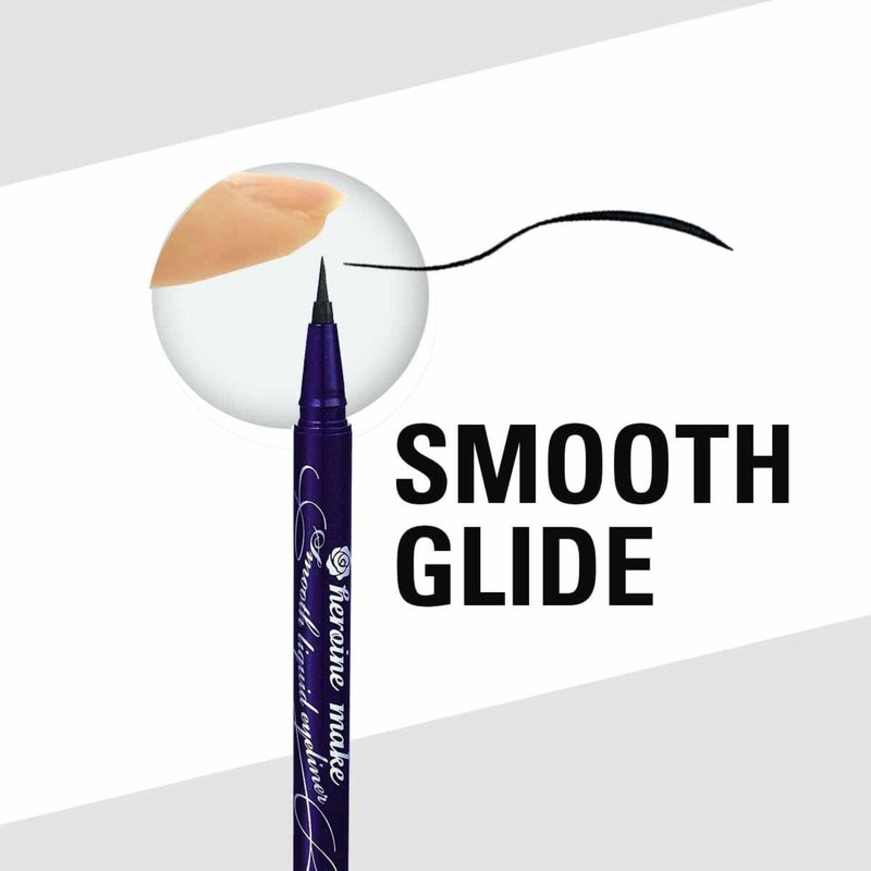 Heroine Make by KissMe Smooth Liquid Eyeliner | Waterproof Black Liquid Eyeliner Pen | Smudge-Proof Formula for Long-Lasting Wear | Hypoallergenic for Sensitive Eyes | Made in Japan | 2 Pack