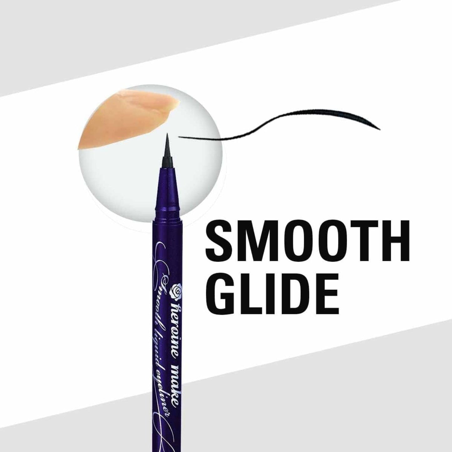 Heroine Make by KissMe Smooth Liquid Eyeliner | Waterproof Black Liquid Eyeliner Pen | Smudge-Proof Formula for Long-Lasting Wear | Hypoallergenic for Sensitive Eyes | Made in Japan | 2 Pack