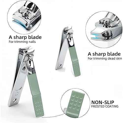 Manicure Set Nail Clipper Set Men Women Nail Clippers Toenail Fingernail Cutters Personal Care Tools Manicure Pedicure Tools with Travel Case Grooming Kit Present for Men Women Family Friends