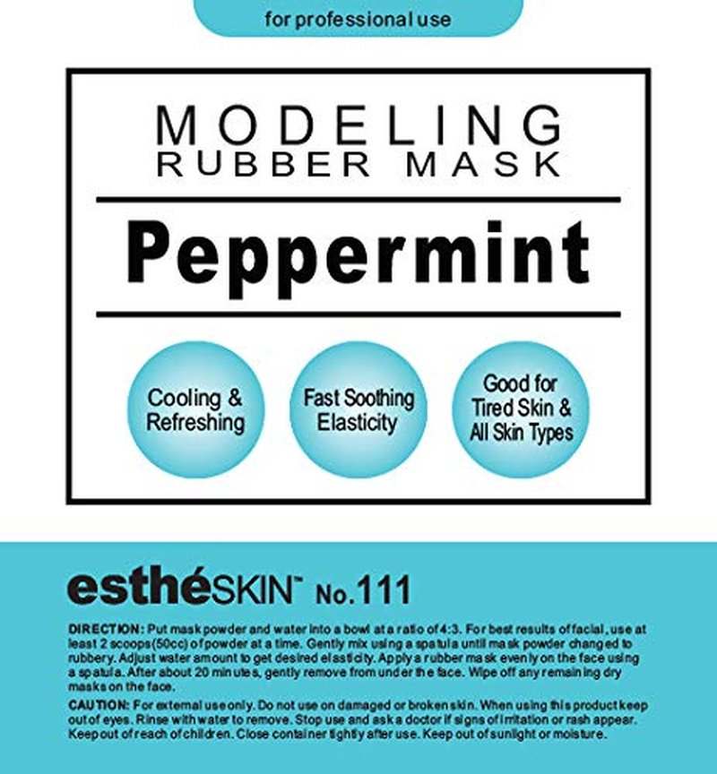 Modeling Mask Powder - Peel Off Facial Treatment | 35oz Professional Size with 3 Mixing Bowls - Peppermint Cooling