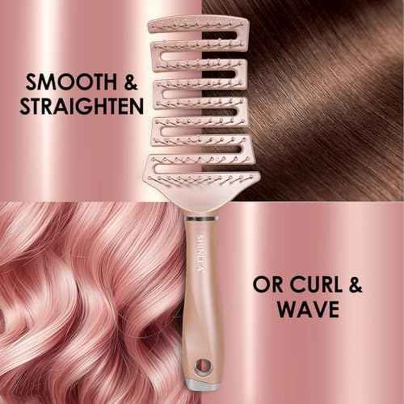 Curved Detangling Hair Brush, Vented Detangler Brush Faster Blow Drying, Wet Hair Brushes for Women, All Hair Types Wet Dry Curly Thick