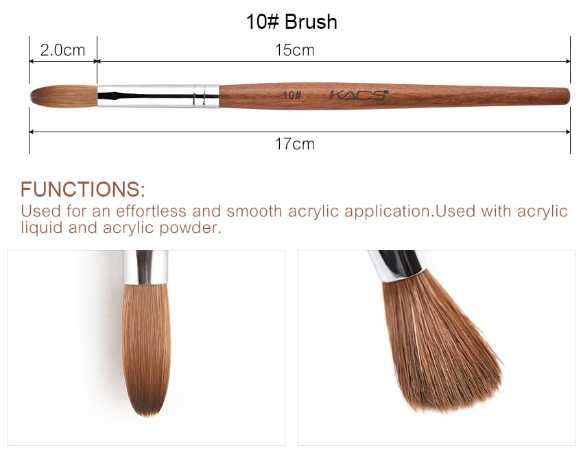 Kolinsky Sable Nail Brush Set - 10# & 12# Professional Quality for Precision Nail Art