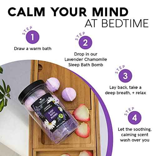 Nature's Beauty Lavender Chamomile Sleep Bath Bomb Gift Set Multi-Pack- Luxury Fizzy Relax Spa Bomb w/Vanilla + Citrus Scent Made with Coconut Oil + Witch Hazel, 17.5 oz | 10 ct ea (2 Pack)
