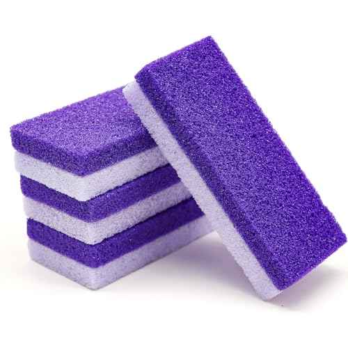 Foot Pumice Stone 4 Pack Pedicure Stone for Feet Pumice Sponge for Feet Callus Remover and Scrubber Double Sided Pedicure Foot Pumice Stone for Feet and Heels Callus and Dead Skins (Purple)