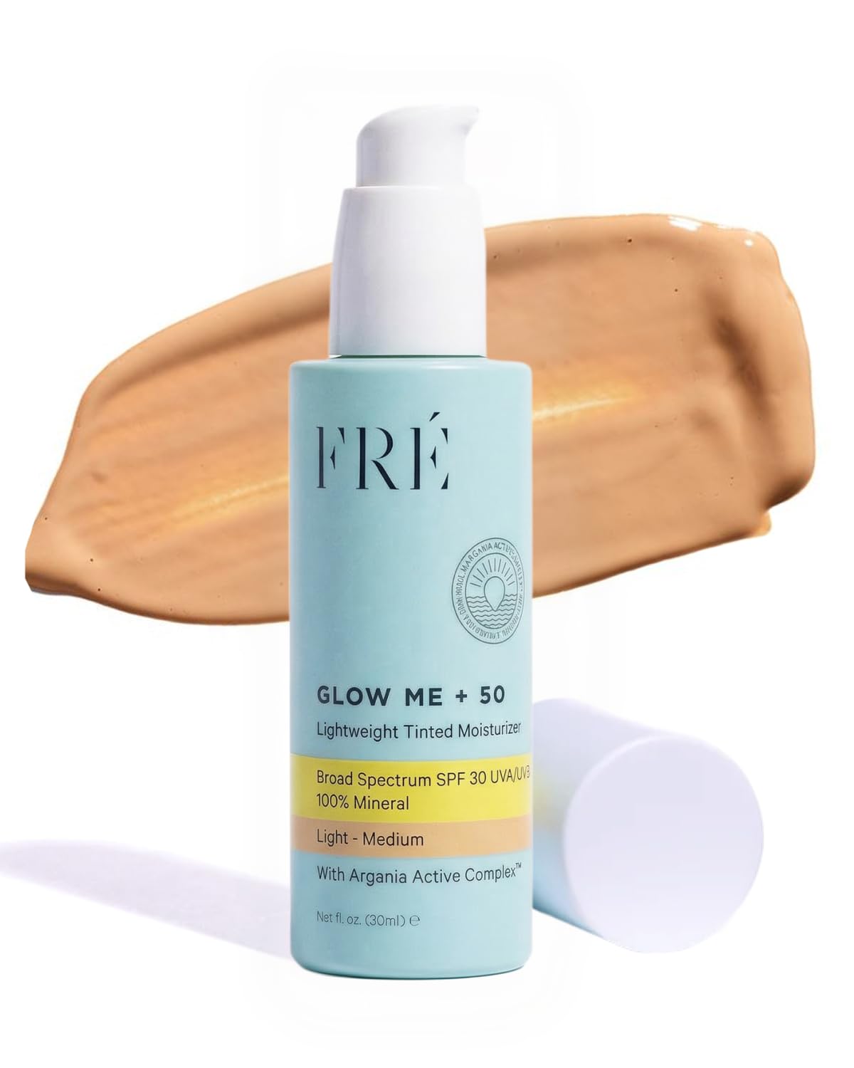 FRÉ Lightweight Tinted Moisturizer | Mineral Face Sunscreen, Sunscreen Makeup & BB Cream SPF | Light-Medium, 1.69 oz