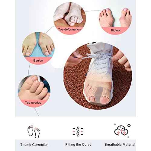 Bunion Toe Separators for Overlapping Toes Women Men, Gel Toe Spacers Bunion Corrector with 2 Loops for feet, Hammer Toe Straightener(2PC)