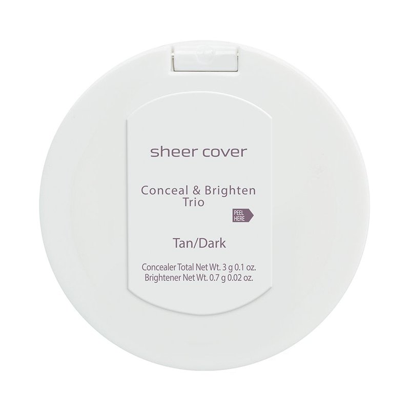 Sheer Cover – Flawless Face Kit – Perfect Shade Mineral Foundation – Conceal & Brighten Highlight Trio – with FREE Foundation Brush and Concealer Brush – Dark Shade – 4 Pieces