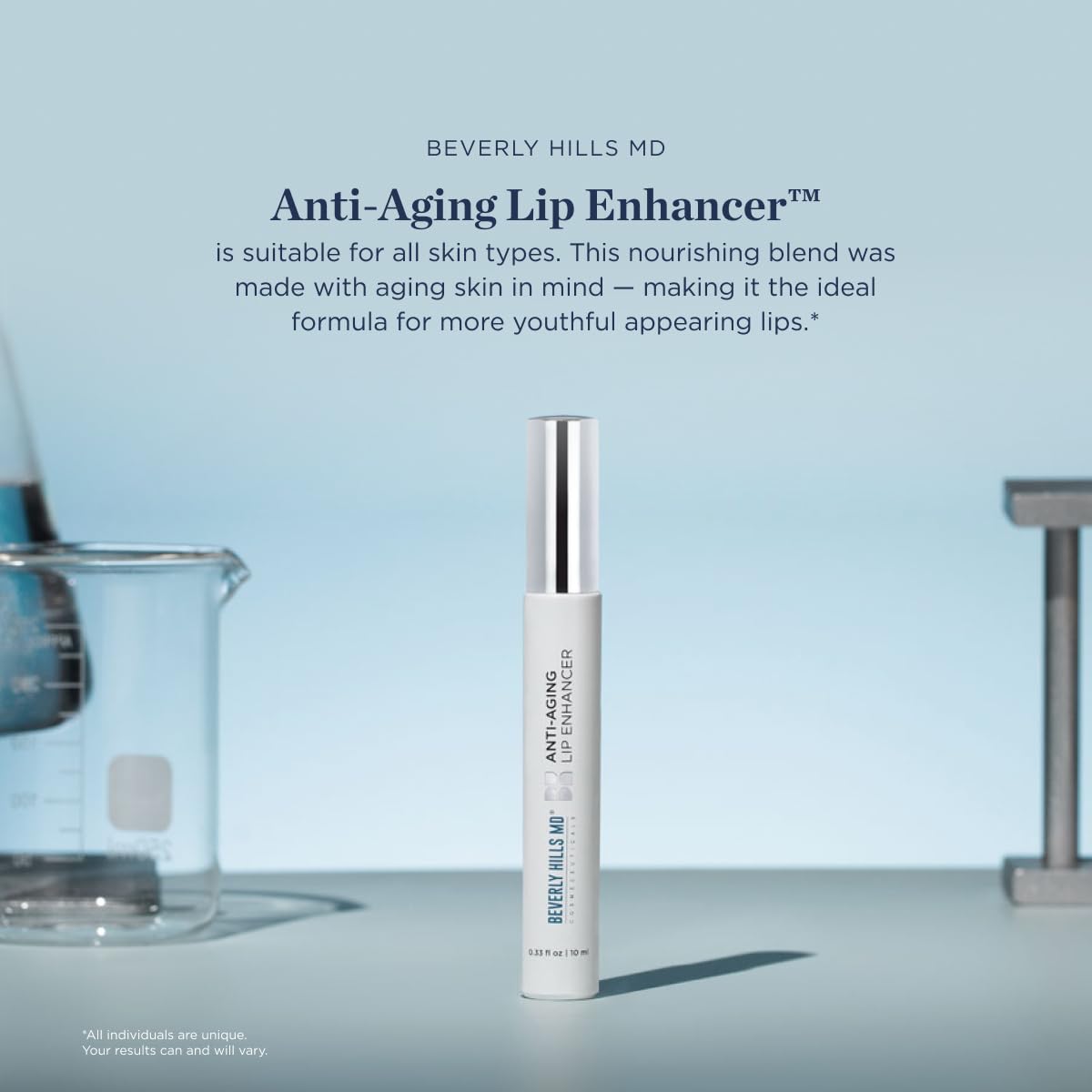 Beverly Hills MD Anti-Aging Lip Enhancer | Plumping Formula for Fuller, Hydrated Lips - Collagen, Hyaluronic Acid, Ceramides, Peptides