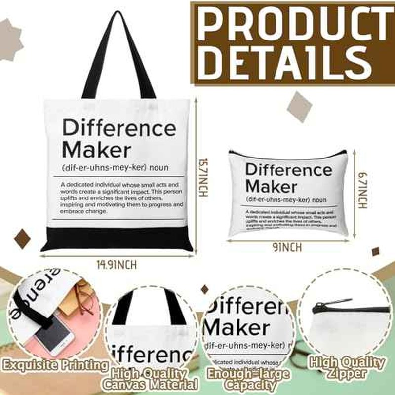 Paterr 2 Pcs Paraprofessional Gifts Survival Kit Tote Bag Cosmetic Makeup Bag Teaching Assistant Appreciation Gifts for Women