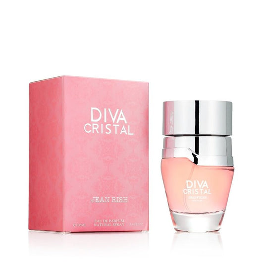 Jean Rish Diva Cristal Perfume for Women Eau De Parfum, Long-Lasting Luxury Fragrance, Made In USA - Bergamot, Rose, Peony, Vanilla, Musk Scent - 100ml / 3.4 oz