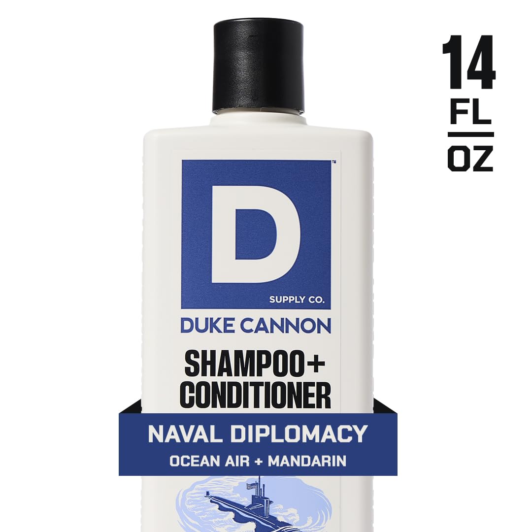 Duke Cannon Shampoo & Conditioner 3-Pack – Sawtooth, Midnight Swim, Naval Diplomacy – Premium Men’s Hair Care, Invigorating Scents, Sulfate-Free, Natural Ingredients, Nourishing (14 oz)