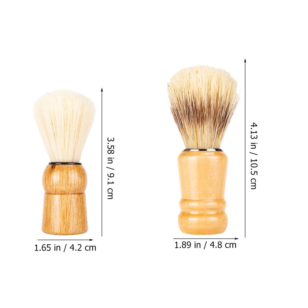 Beaupretty Mens Shaving Brush with Wooden Handle for Beard Grooming and Styling Durable Shave Accessory for Home Travel Salon Use 10-Piece Set