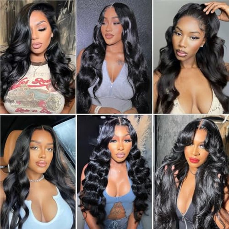CHEEON Body Wave Bundles Human Hair 16 18 20 Inch Human Hair Bundles 12A Grade Unprocessed Brazilian Virgin Hair Extensions 3 Bundles Deal Natural Black