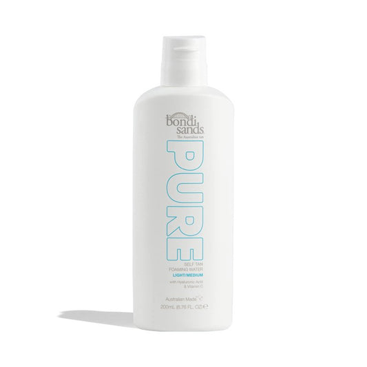 Bondi Sands PURE Light/Medium Self-Tanning Foaming Water | Hydrates with Hyaluronic Acid for a Flawless Tan, Fragrance Free, Cruelty Free, Vegan | 6.76 Oz/200 mL