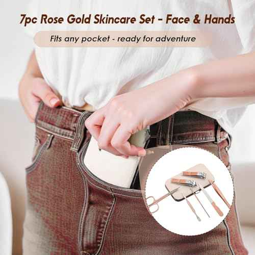 7 Pcs Manicure Set with Nail Clippers Scissors Files, Portable Grooming Kit for Home Office Travel with Storage Case