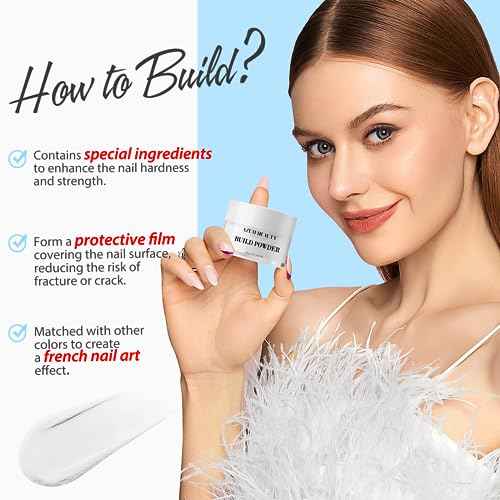 AZUREBEAUTY Clear Dip Powder for Nails, Essential Dipping Build Powder for 28+ Long-Lasting Nail Art Manicure Salon DIY at Home with Transparent Crystal Color, 28g/1Oz