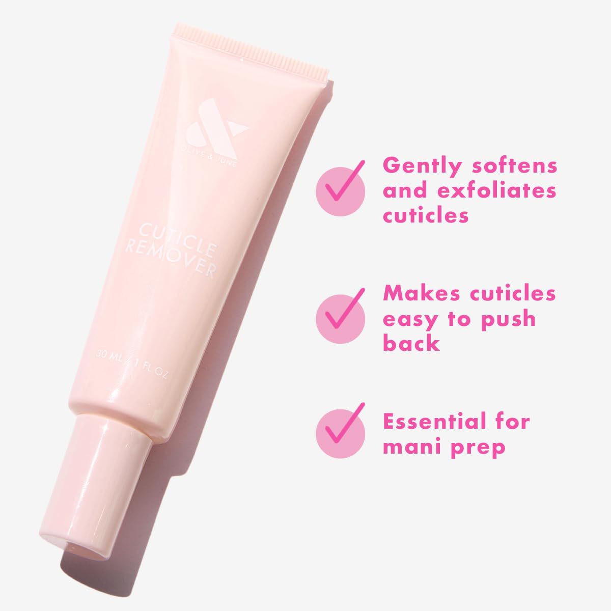 Olive & June Cuticle Remover | Exfoliates & Softens Dry Skin | No Clipping Needed | Avocado, Argan & Jojoba Oil | Fragrance-Free, Vegan & Cruelty-Free | 30mL / 1oz