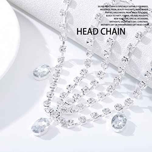 Wedding Head Chain Rhinestone Headpiece Jewelry Gold Silver Hair Chain Festival Holloween Costume Bridal Headbands Crystal Forehead Chain for Women