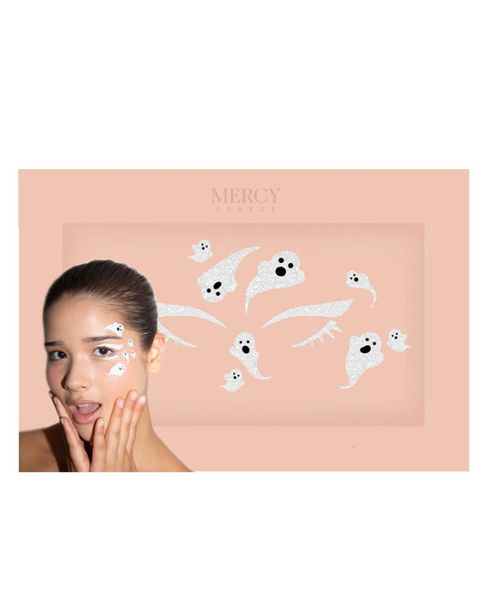 Ghosts Face Stickers by Mercy London Holiday Accessories Face Gems Jewels All In One Stick On Halloween