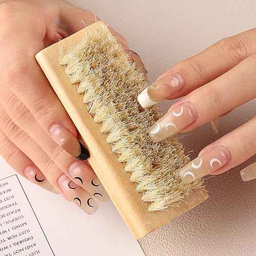 Nail Brush For Cleaning Fingernails, 2Pcs Bamboo Brush For Nail Scrubber, Flexible Bristle Finger Nail Brush To Clean Under Nails Dirt, Nail Scrub Brush Toenail Brush For Kids And Women (2pcs brush)