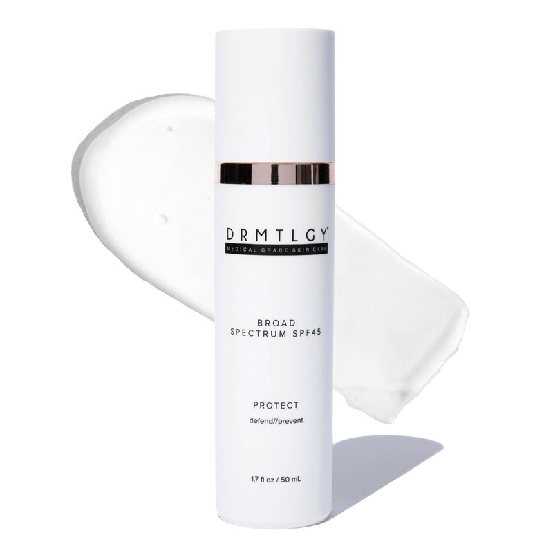 DRMTLGY Anti Aging Clear Face Sunscreen and Facial Moisturizer with Broad Spectrum SPF 45. Oil Free, Zinc Oxide Sunscreen For Sensitive Skin and Acne Prone Skin